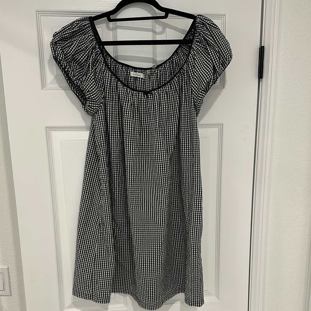 DOEN NWOT Black and White Gingham Dress